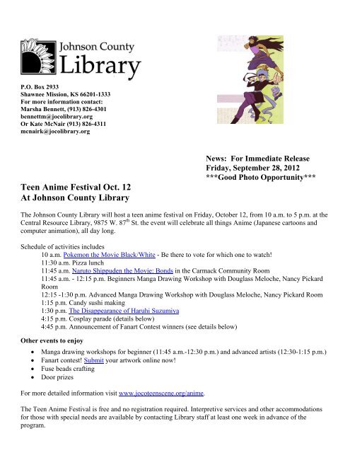 Press release (PDF) - Johnson County Library