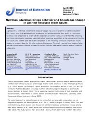 Nutrition Education Brings Behavior and Knowledge Change in ...