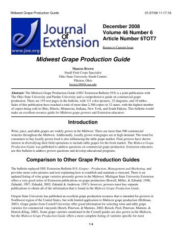 Midwest Grape Production Guide - The Journal of Extension