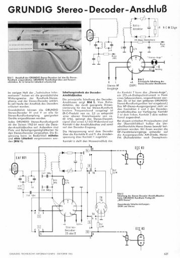 GRUNDIG Stereo - Decoder-AnschluÃ