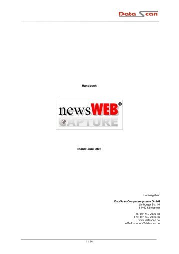 Handbuch Stand: Juni 2008 - Datascan Computersysteme Gmbh