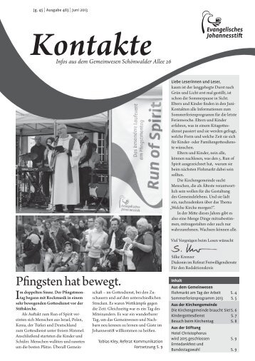 Ausgabe Juni 2013 - Evangelisches Johannesstift