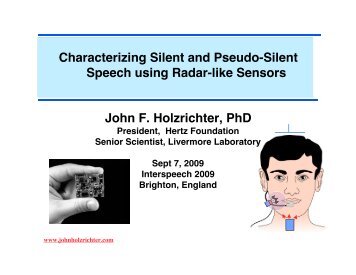 Silent& PseudoSilent Final Holz - Dr. John F Holzrichter