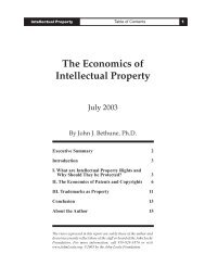 The Economics of Intellectual Property - John Locke Foundation