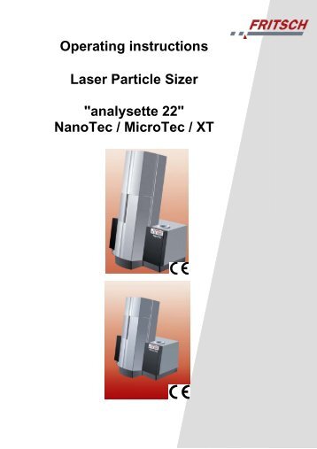 Laser Particle Sizer Analysette 22 NanoTec / MicroTec / XT (PDF)