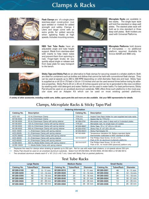 New Brunswick Scientific Innova Catalogue PDF - Asistec