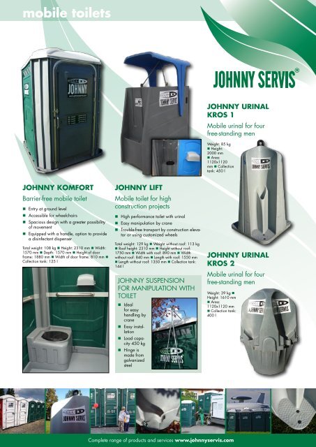 mobile toilets - Johnny servis