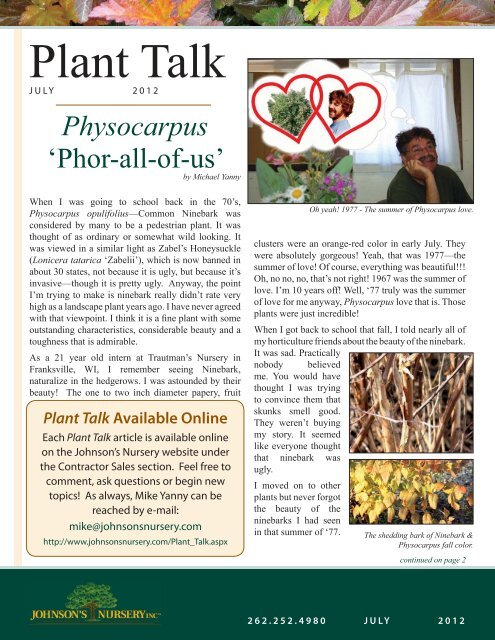 Plant Talk - Johnson's Nursery