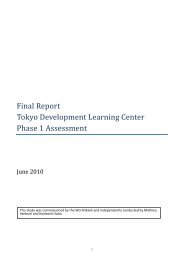 Final Report Tokyo Development Learning Center Phase 1 ...