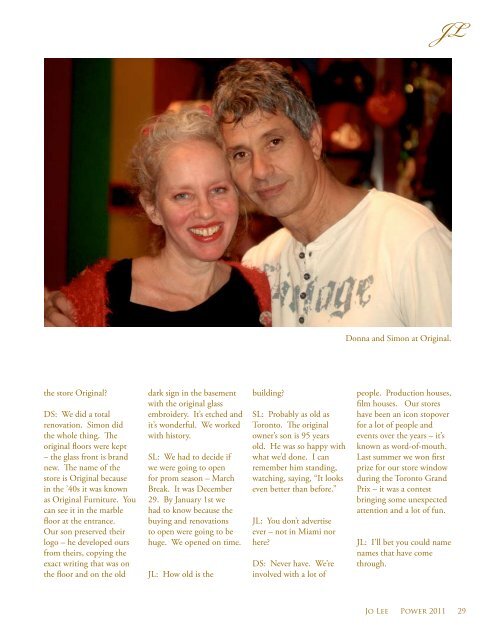 Donna Saslove And Simon Lugassy - JO LEE Magazine