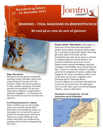 marokko – yoga, magedans og ørkenopplevelse - Jomfrureiser