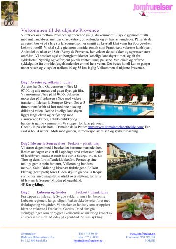 Program Provence sykkel.pdf - Jomfrureiser