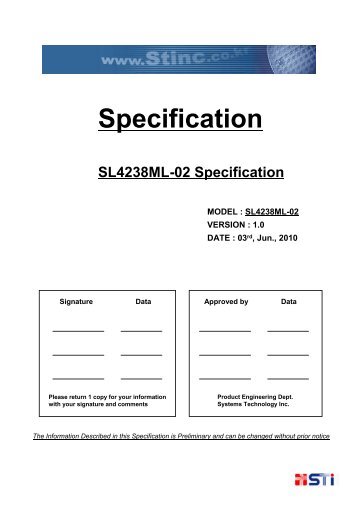 SL4238ML-02 Specification