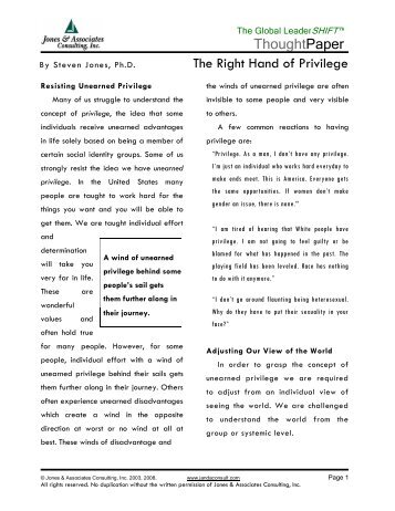 Right Hand of Privilege - Jones & Associates Consulting, Inc.