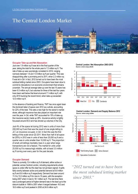Central London Market Report Q4 2012 - Jones Lang LaSalle