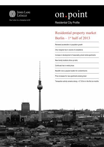 Residential property market Berlin – 1st half of 2013 - Jones Lang ...