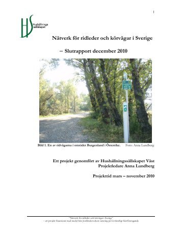 Nätverk för ridleder och körvägar i Sverige ... - Jordbruksverket