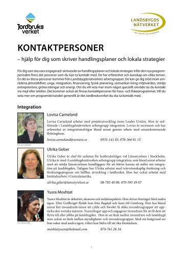 Kontaktlista temapersoner - Jordbruksverket