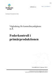 Vägledning för offentlig kontroll i primärproduktionen - Jordbruksverket