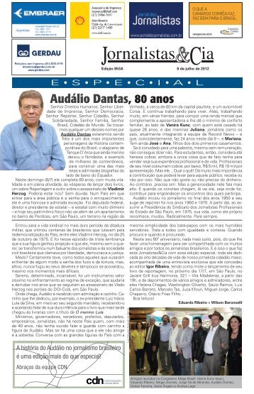 Especial Audálio Dantas, 80 Anos - Jornalistas & Cia