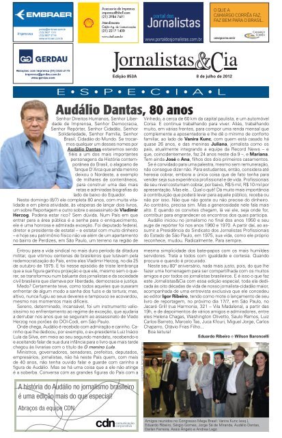 Especial Audálio Dantas, 80 Anos - Jornalistas & Cia