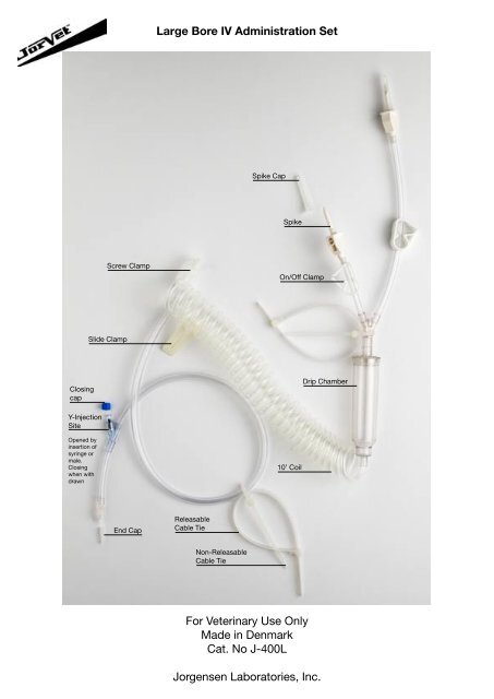 Large bore iv administration set jorgensen laboratories