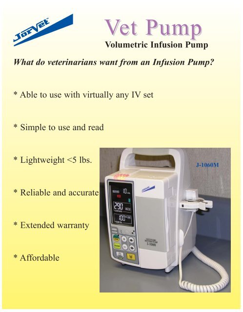 Infusion Pump - Jorgensen Laboratories