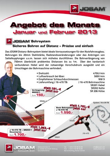 Januar und Februar 2013 Angebot des Monats - JOSAM