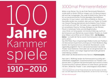 1000mal Premierenfieber - Theater in der Josefstadt