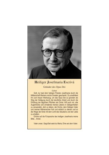 Heiliger Josefmaria EscrivÃ¡ - Saint Josemaria Escriva: Founder of ...