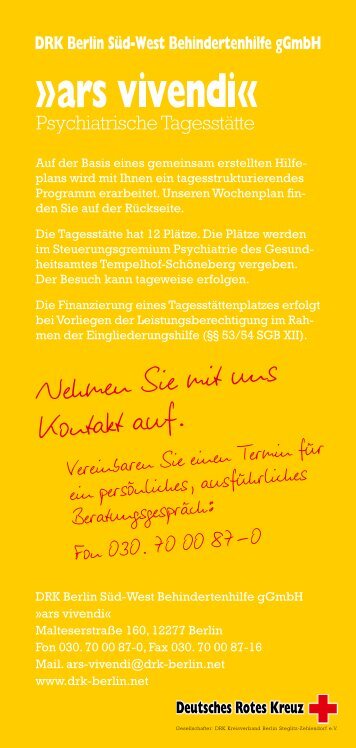 Psychiatrische Tagesstätte - DRK Berlin Süd-West Behindertenhilfe ...