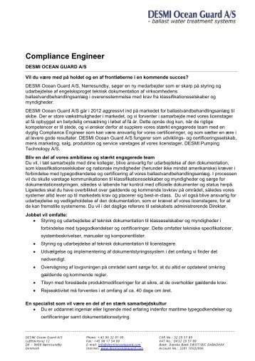 Compliance Engineer - Desmi