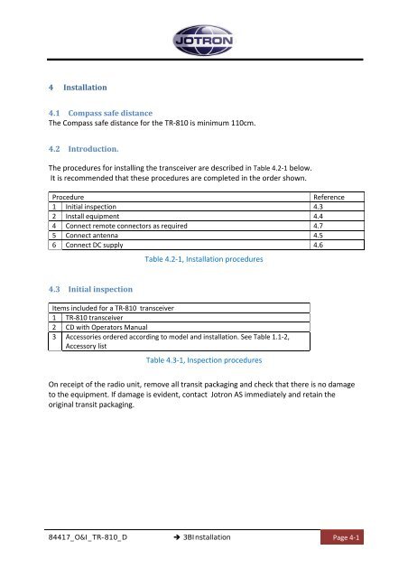 Operators and Installation Manual TR-810.pdf - Jotron