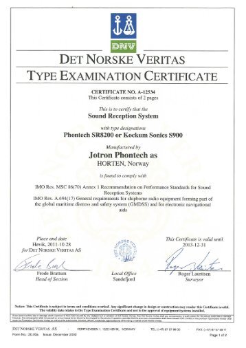 Type Approval Certificate DNV SR 8200 .pdf - Jotron