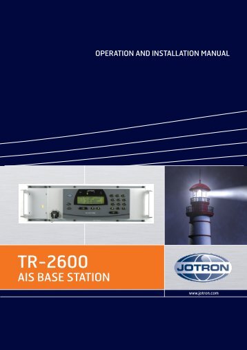 Operators and Installation Manual Tron AIS TR-2600.pdf - Jotron