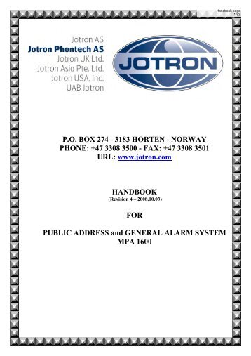 Users Manual MPA 1600.pdf - Jotron