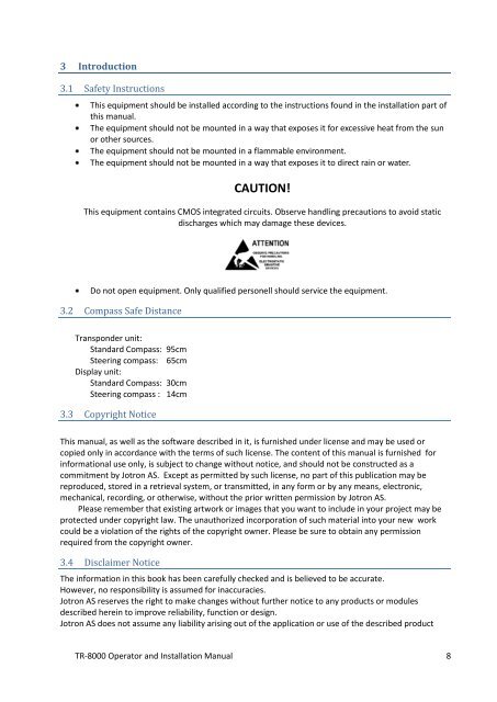 Operator and Installation Manual Tron AIS TR-8000.pdf - Jotron