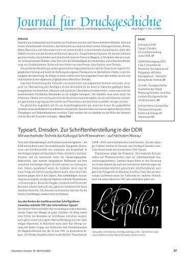 Ausgabe 2005 Nr 3 - Journal fÃ¼r Druckgeschichte