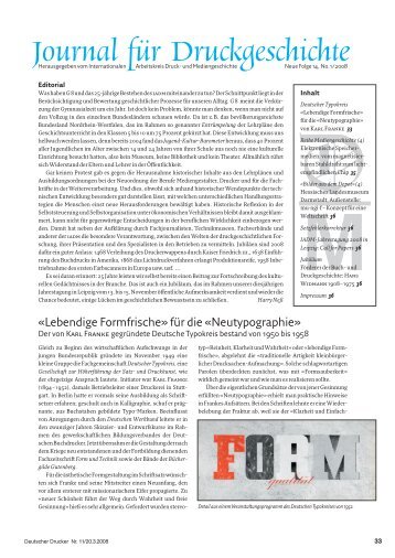 Ausgabe 2008 Nr 1 - Journal fÃ¼r Druckgeschichte