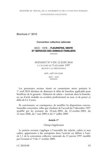 Avenant nÂ° 9 du - Journal Officiel