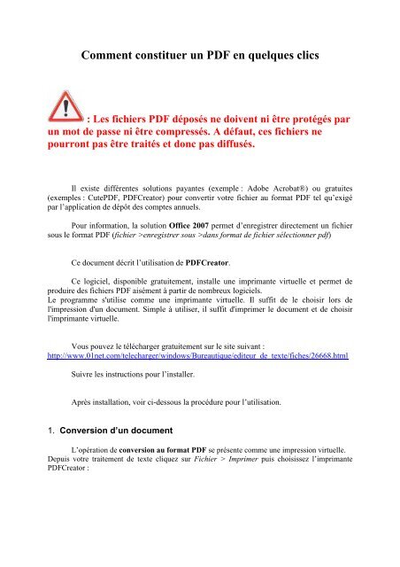 Comment constituer un PDF en quelques clics - Journal Officiel