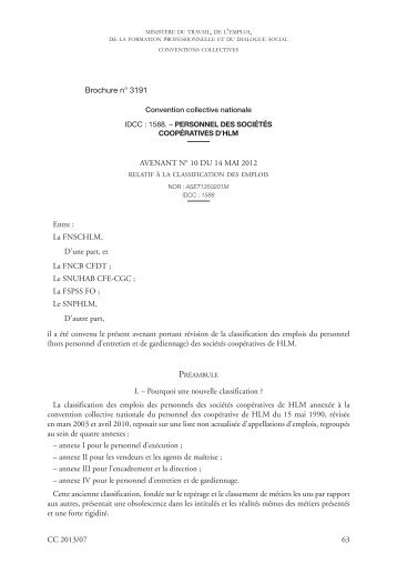 Avenant nÂ° 10 du 14 mai 2012 relatif Ã  la ... - Journal Officiel