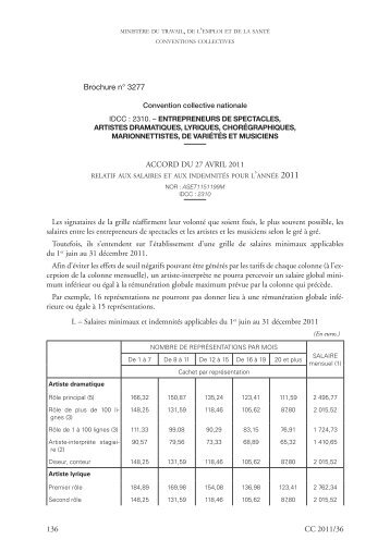 Accord du 27 avril 2011 relatif aux salaires et - Journal Officiel