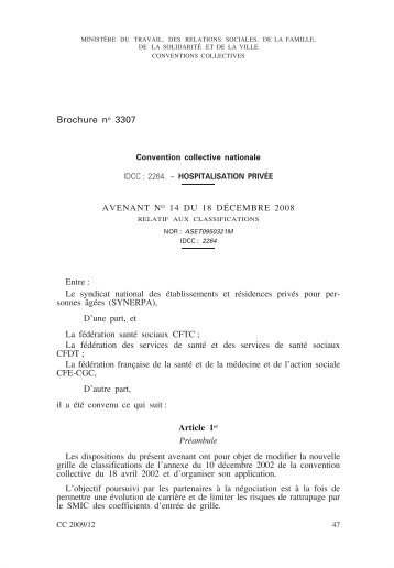 Avenant nÂ° 14 du 18 dÃ©cembre 2008 relatif aux ... - Journal Officiel