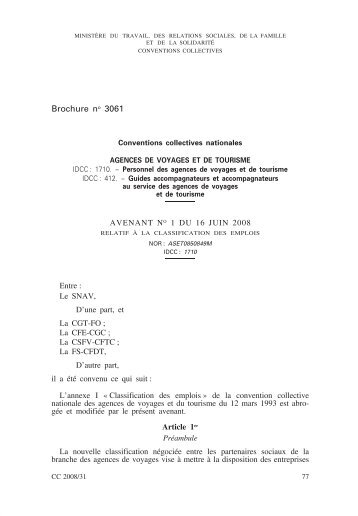 (agences [personnel]) : Avenant nÂ° 1 du 16 juin ... - Journal Officiel