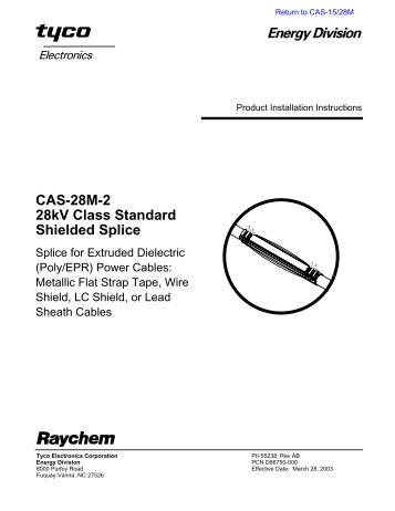 CAS-28M-2 28kv Class Standard Shielded Splice - TE - Energy