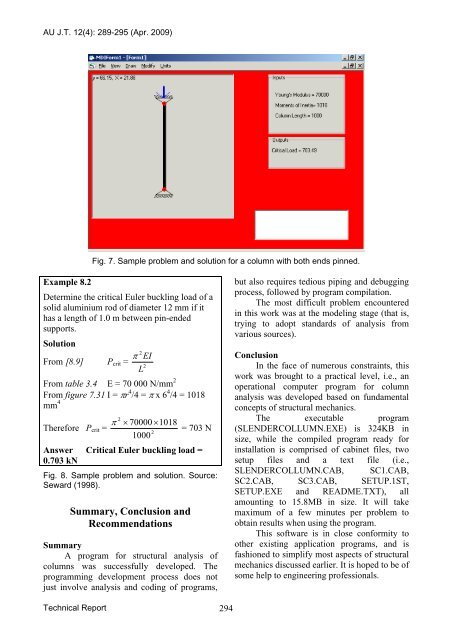 Development of a Computer Program for Column ... - AU Journal