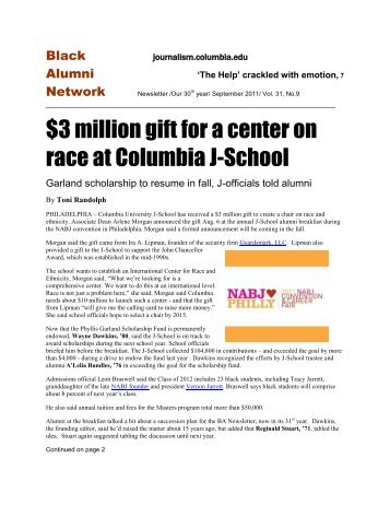 3 million gift for a center on race at Columbia J-School