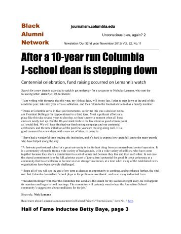 November 2012 - Columbia University Graduate School of Journalism