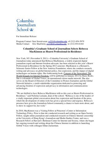 Download release - Columbia University Graduate School of ...